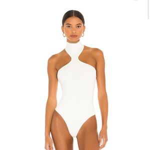 superdown White Halter Bodysuit
